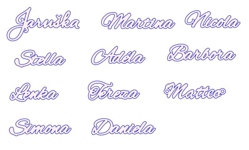 Zlatý náramek - jméno na šňůrce